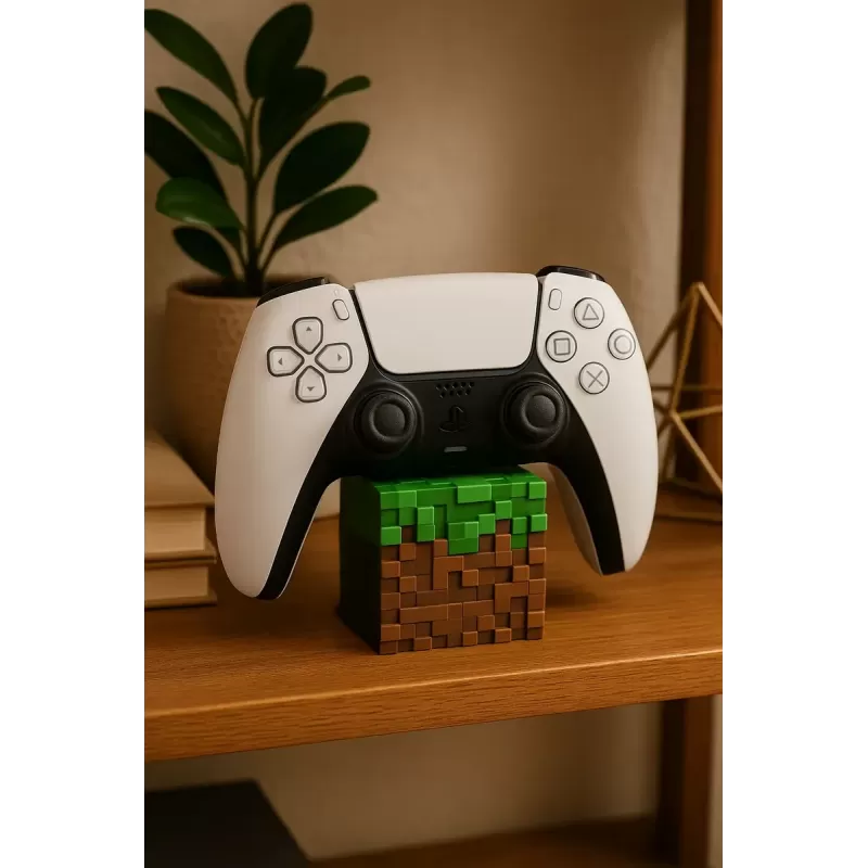 Soporte para control de PlayStation 5 - Modelo Minecraft