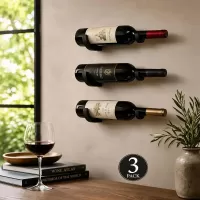 Soporte de pared para botellas de vino x 3 con tornillos Soporte de pared para botellas de vino x 3 con tornillos